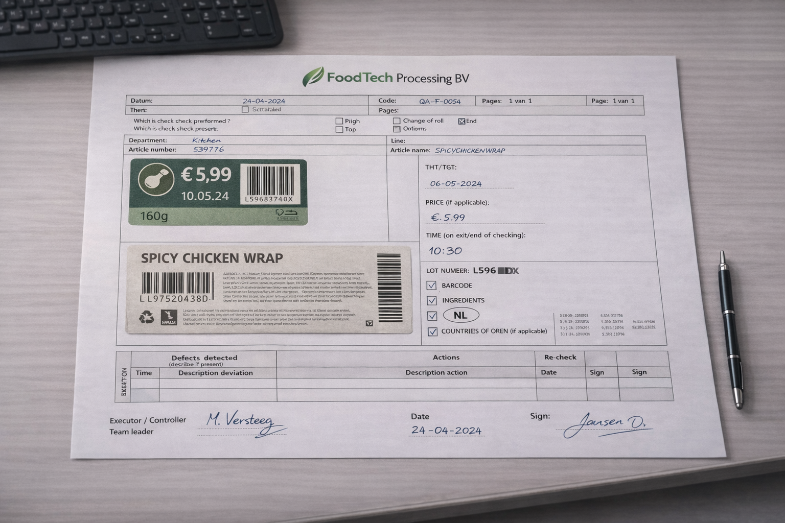 Without FOQUS – paper quality control